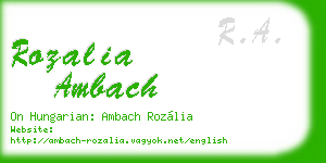 rozalia ambach business card